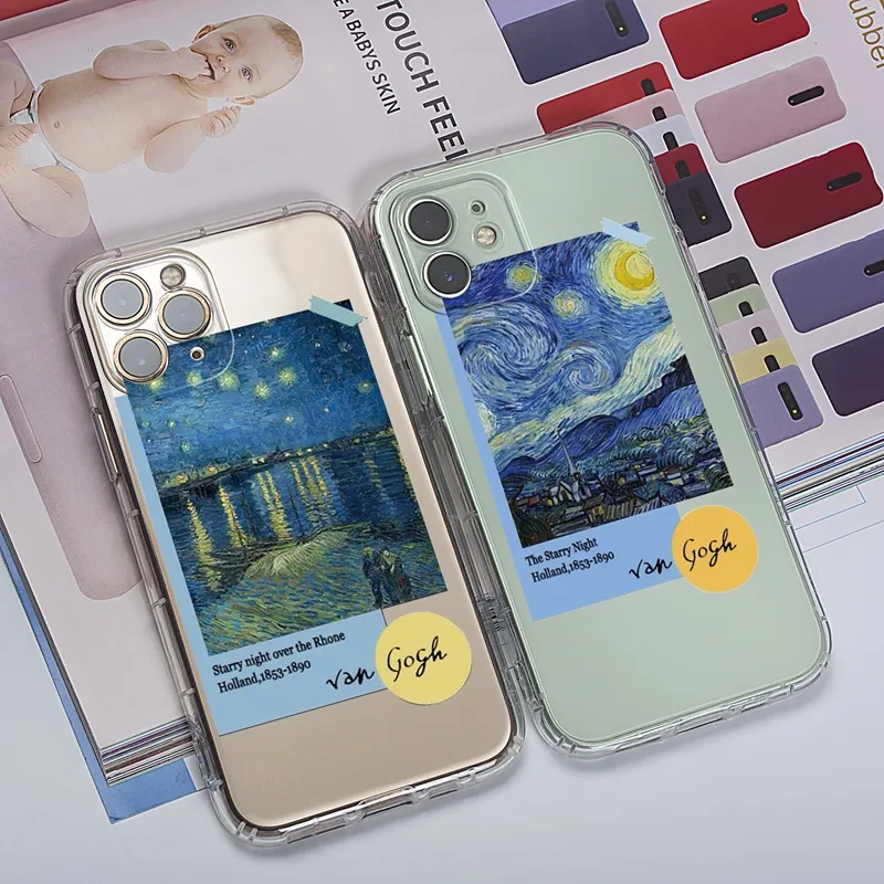 Ảnh Ốp điện thoại Suntaiho bằng TPU in tranh trời sao của Van Gogh thích hợp cho IPhone 1 1
