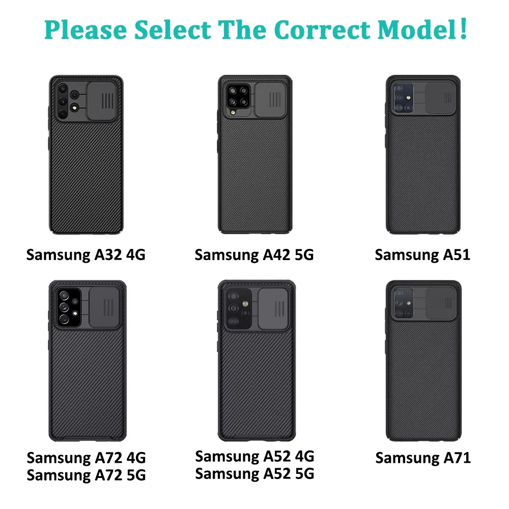 Ảnh Ốp Lưng CamShield Sang Trọng Nillkin Cho Samsung S25 Ultra S24 Ultra S23 Ultra S22 S21 S20 FE Note 20 Ultra A54 A52S A52 A25 A71 A56 Thanh Trượt Bảo Vệ Camera 3