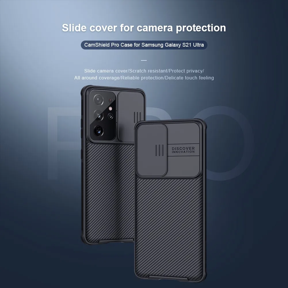 Ảnh Ốp Lưng CamShield Sang Trọng Nillkin Cho Samsung S25 Ultra S24 Ultra S23 Ultra S22 S21 S20 FE Note 20 Ultra A54 A52S A52 A25 A71 A56 Thanh Trượt Bảo Vệ Camera 4