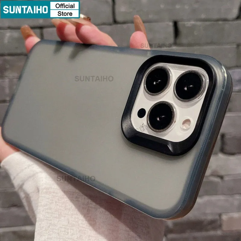Ảnh Ốp Lưng iPhone Đẹp đen silicon Mềm Mờ nhám Trong Suốt Chống Sốc Suntaiho Cho Iphone 16 15 14 12 13 11 Pro Max IP 7 8 Plus Iphon X XR Xs Max 4