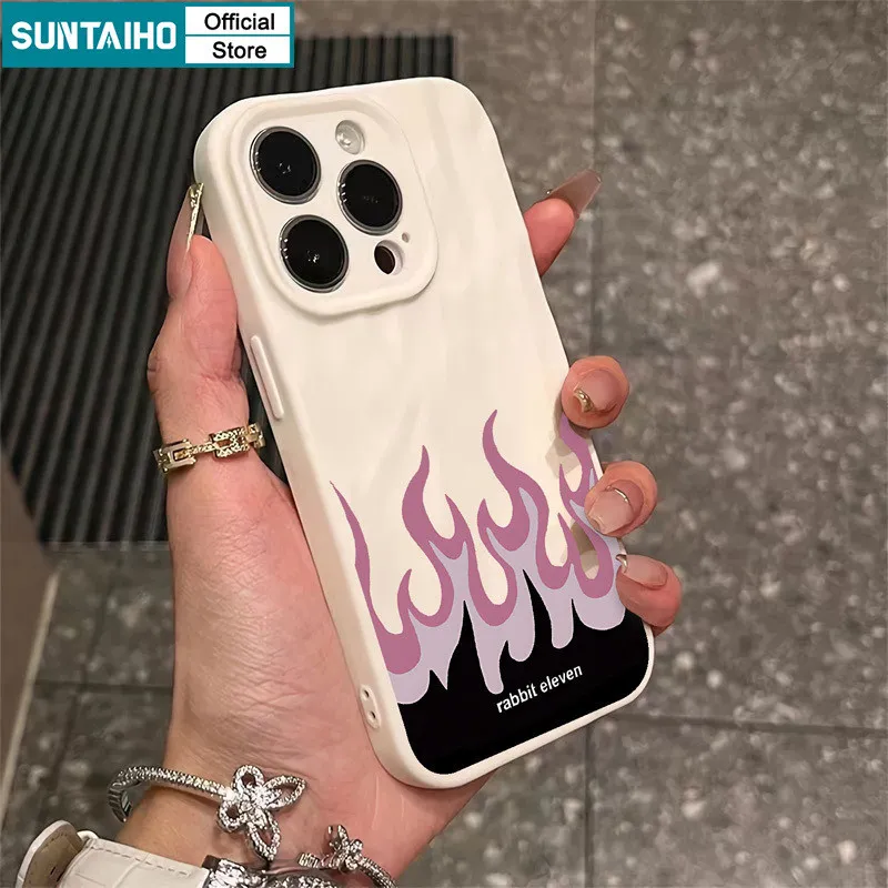Ảnh Ốp Lưng iPhone Đẹp Ngộ nghĩnh Độc Đáo Họa Tiết Ngọn Lửa Silicon Mềm Cao Cấp Chống Sốc Suntaiho Cho Iphone 16 15 14 12 13 11 Pro Max IP 7 8 Plus Iphon X XR Xs Max 2
