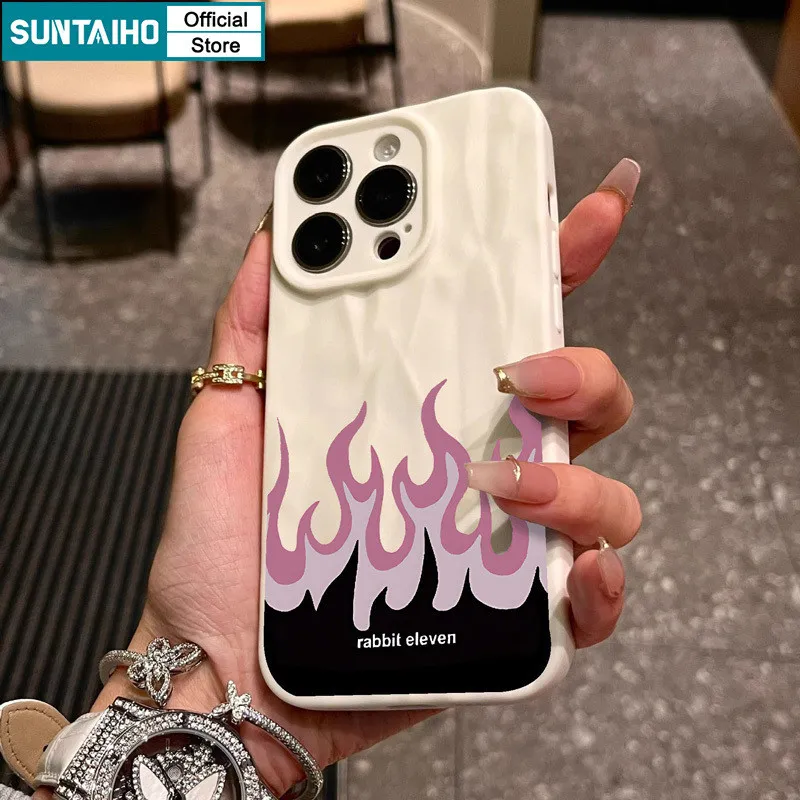 Ảnh Ốp Lưng iPhone Đẹp Ngộ nghĩnh Độc Đáo Họa Tiết Ngọn Lửa Silicon Mềm Cao Cấp Chống Sốc Suntaiho Cho Iphone 16 15 14 12 13 11 Pro Max IP 7 8 Plus Iphon X XR Xs Max 4