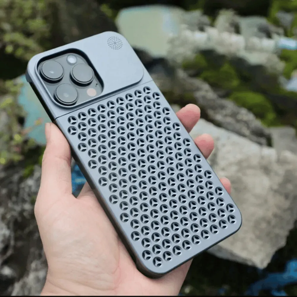 Ảnh Ốp Lưng iphone Nhôm Tản Nhiệt NJOYNY Không Viền Chống Trầy Xước Cho iphone 14 Pro Max/ 15 Pro Max 3