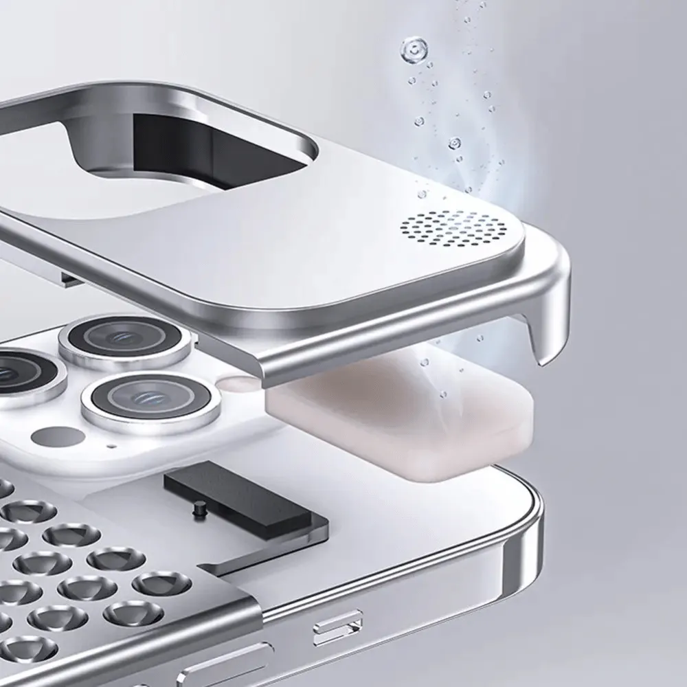 Ảnh Ốp Lưng iphone Nhôm Tản Nhiệt NJOYNY Không Viền Chống Trầy Xước Cho iphone 14 Pro Max/ 15 Pro Max 4