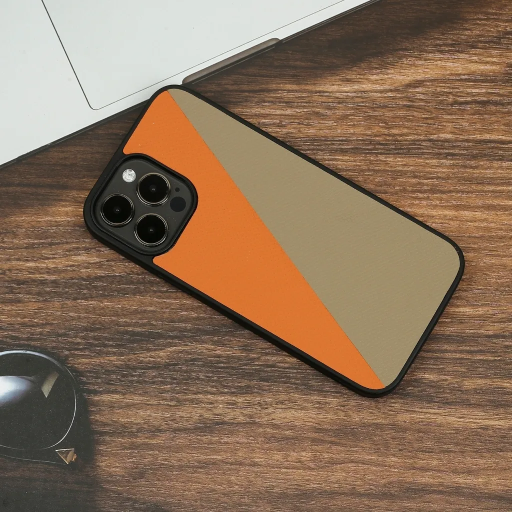Ảnh Ốp lưng Iphone thủ công da epsom cao cấp OP102 - phối hai màu- viền TPU chống sốc Bụi Leather 4