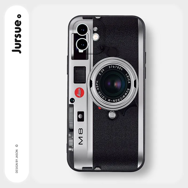 Ảnh Ốp lưng JURSUE chống bẩn hình bựa ngộ nghĩnh màu đen cho iPhone 13 12 11 Pro Max SE 2020 X XR XS ip 8 7 6 6S Plus Y37 2