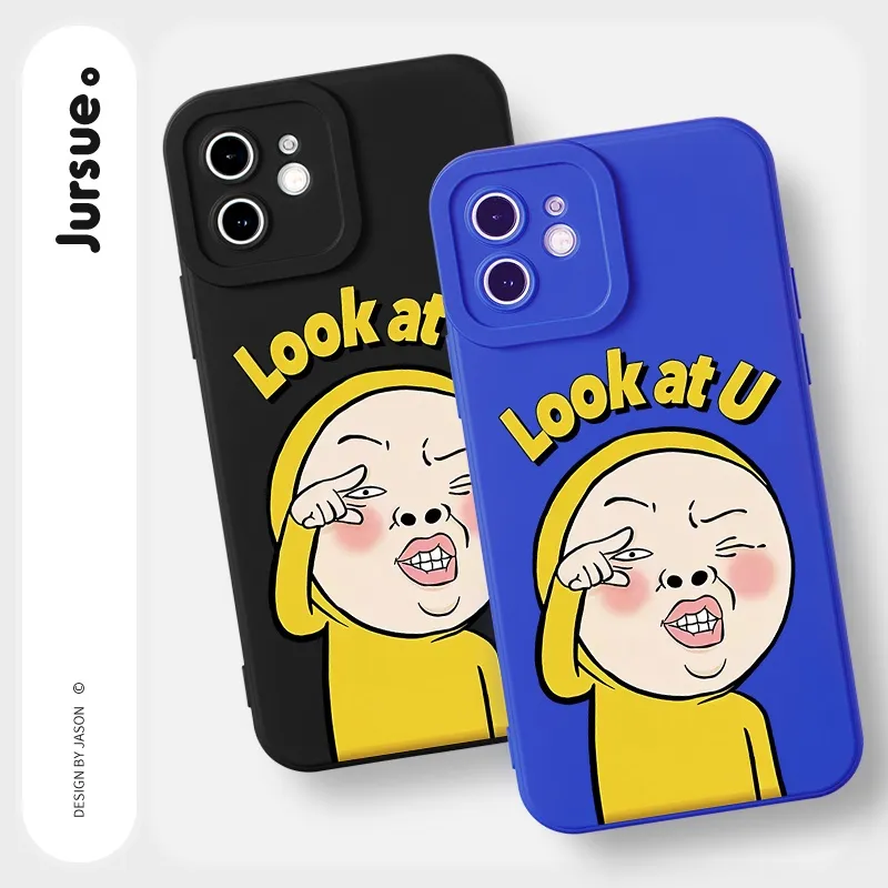 Ảnh Ốp lưng JURSUE mềm chống bẩn hoạt hình độc lạ Cho iPhone 16 15 14 13 12 11 Pro Max SE 2020 X XR XS ip 8 7 Plus Y2337 2