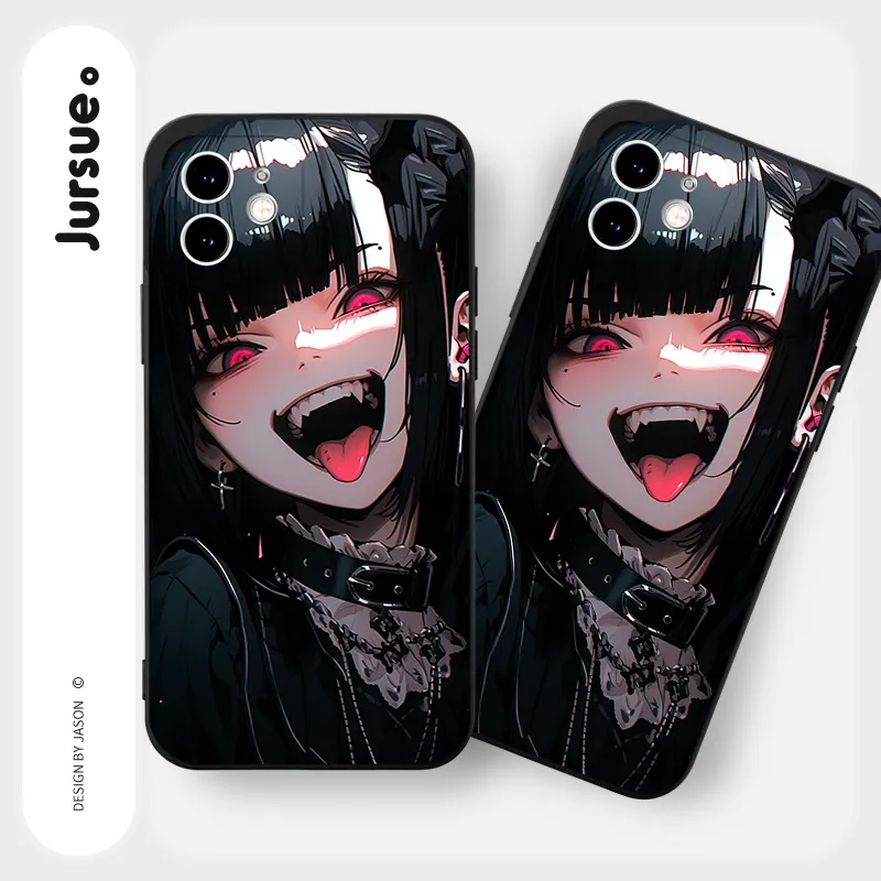 Ảnh Ốp lưng JURSUE mềm chống bẩn hoạt hình ngầu đen Cho iPhone 16 15 14 13 12 11 PRO MAX SE 2020 X XR XS ip 8 7 Plus Y4122 1
