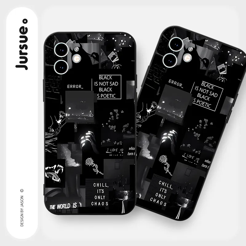 Ảnh Ốp lưng JURSUE mềm chống bẩn hình độc lạ ngầu đen Cho iPhone 16 15 14 13 12 11 Pro Max SE 2020 X XR XS ip 8 7 Plus Y3338 1