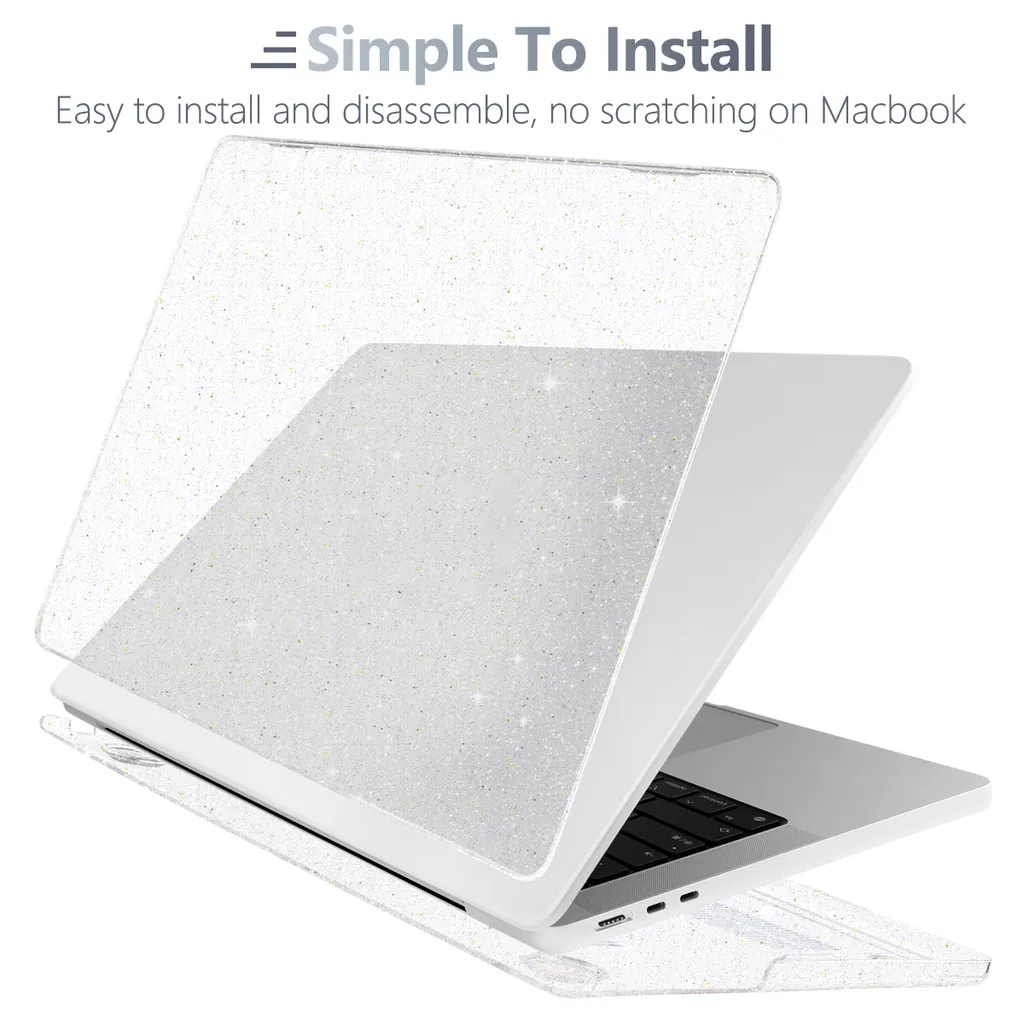 Ảnh Ốp Lưng Laptop Pha Lê Bling Trong Suốt Cho MacBook Pro13 14 16" Air 13 13.6 15" M4 M3 M2 A2681 A2941 A2338 M1 A2337 A2179 A1932 A2442 A1708 A1706 A2251 A2159 Vỏ Cứng 4