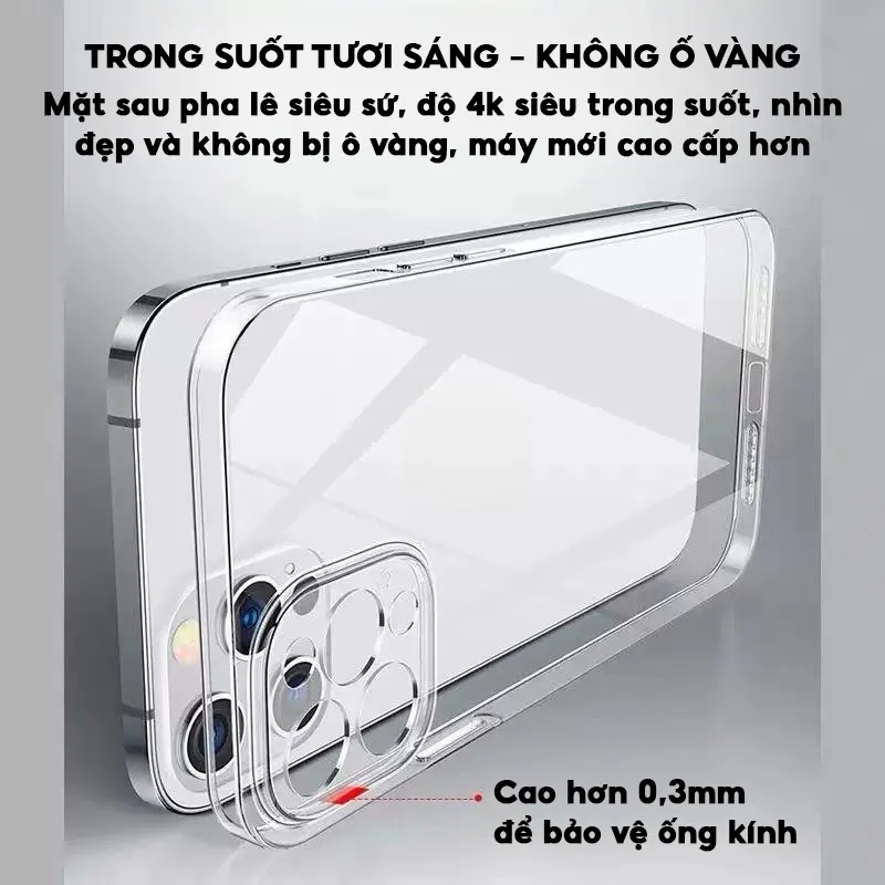 Ảnh Ốp Lưng Likgus Trong Suốt Màng Bảo Vệ Camera Full Cứng Không Ố Vàng Cho IP 14-15-16-Pro-Plus-Promax 3