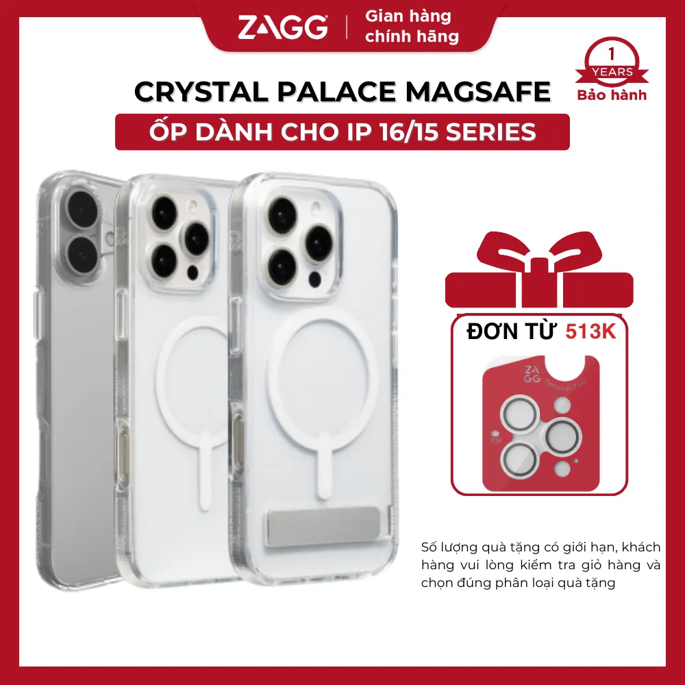 Ảnh Ốp lưng trong ZAGG Crystal Palace MagSafe chống sốc 4m bảo hành 1 năm 1 đổi 1 1