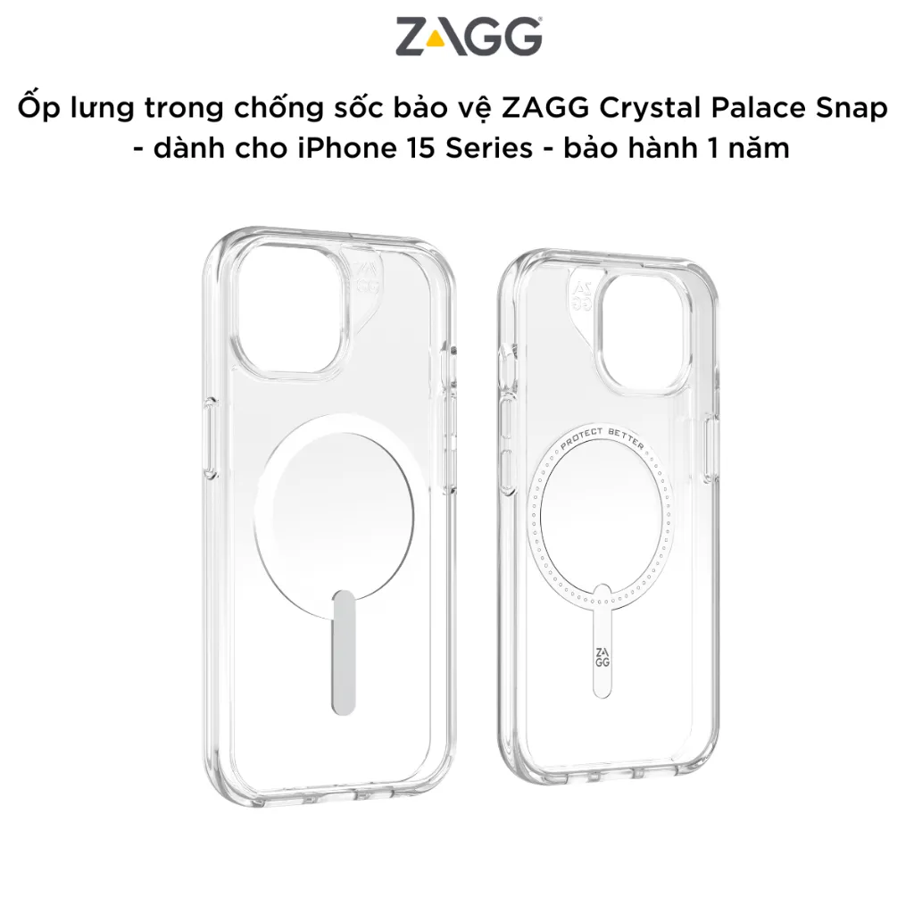 Ảnh Ốp lưng trong ZAGG Crystal Palace MagSafe chống sốc 4m bảo hành 1 năm 1 đổi 1 3