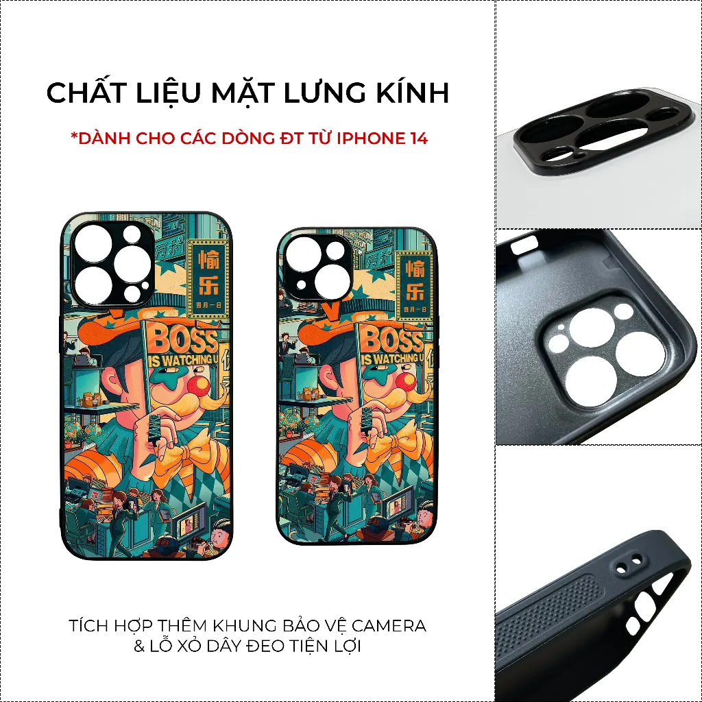 Ảnh Ốp lưng Unique Case dành cho iPhone Chất CHAT023 "Boss is watching" 2