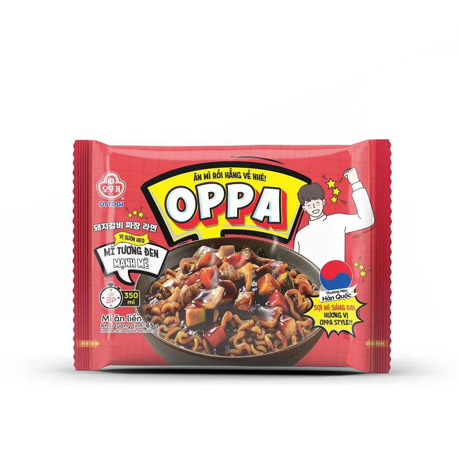 Ảnh Oppa mì tương đen vị sườn heo ăn liền Ottogi 65g 2