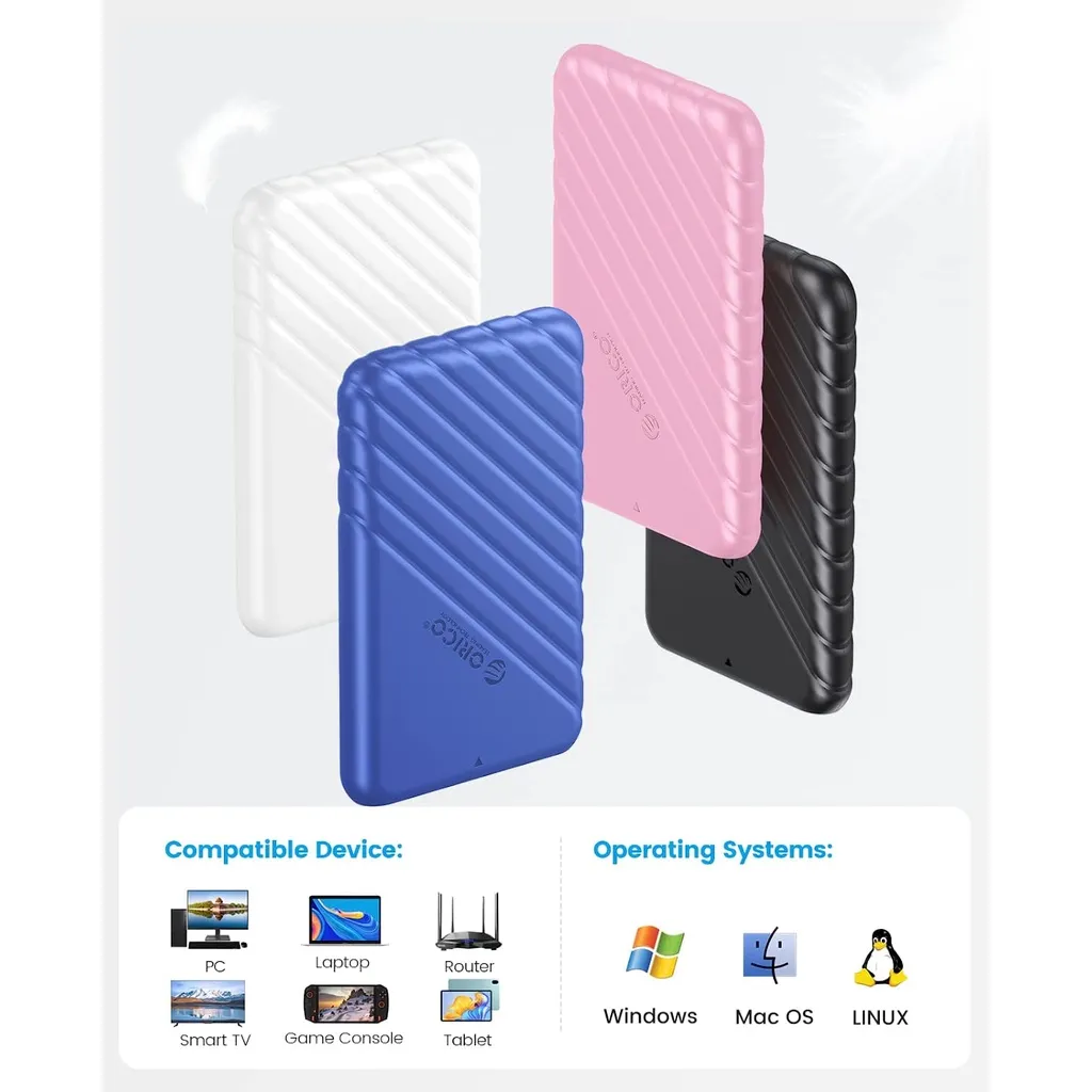 Ảnh Orico 2.5 HDD SSD Vỏ USB3.0 Vỏ lưu trữ ngoài SATA 5Gbps Hỗ trợ ổ cứng UASP (25PW1C) 2