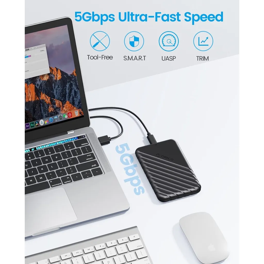 Ảnh Orico 2.5 HDD SSD Vỏ USB3.0 Vỏ lưu trữ ngoài SATA 5Gbps Hỗ trợ ổ cứng UASP (25PW1C) 4