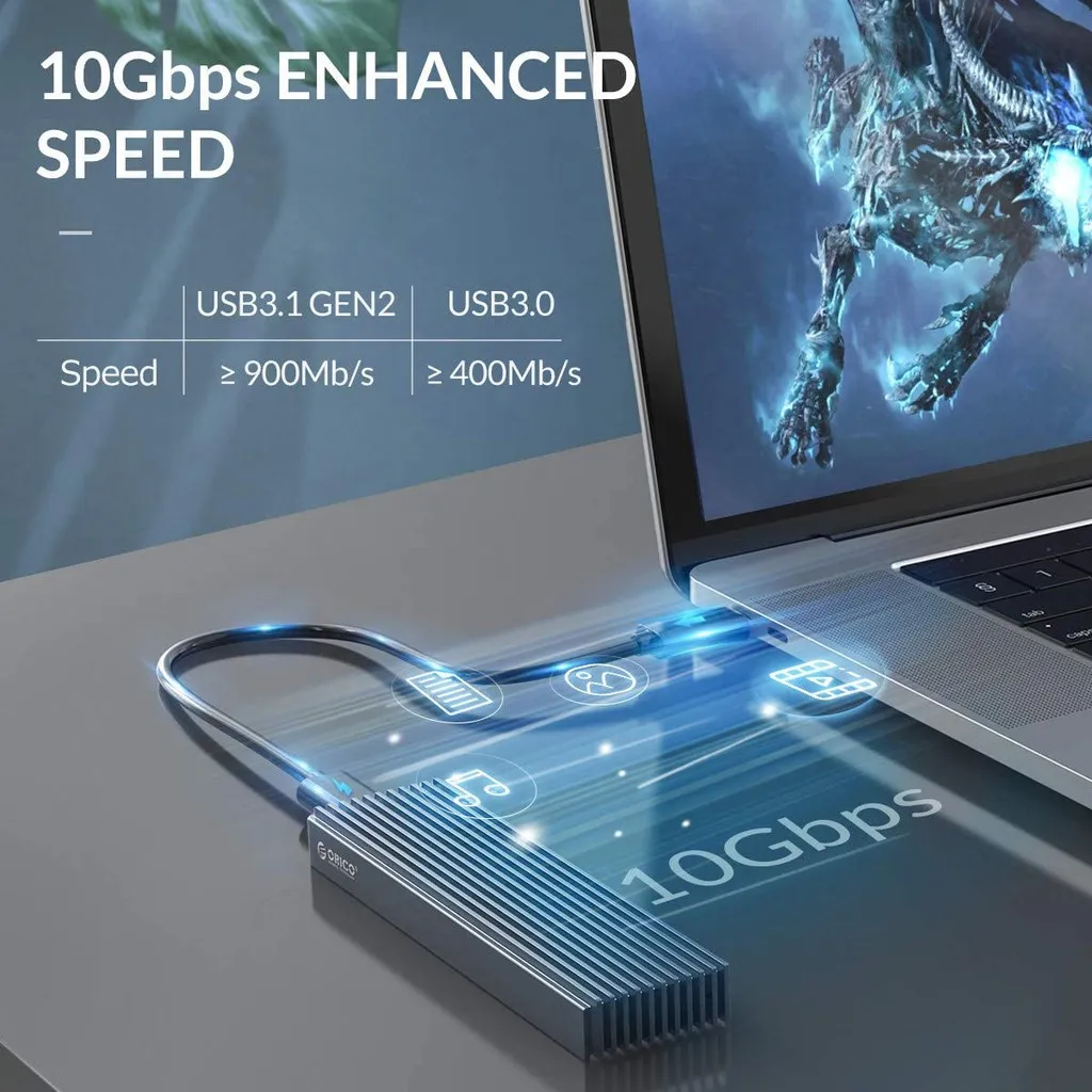 Ảnh Orico M.2 NVME Vỏ USB C Gen2 PCIe SSD M2 SATA NGFF SSD Cho 2230 / 2242 / 2260 / 2280 (M2PF)) 2