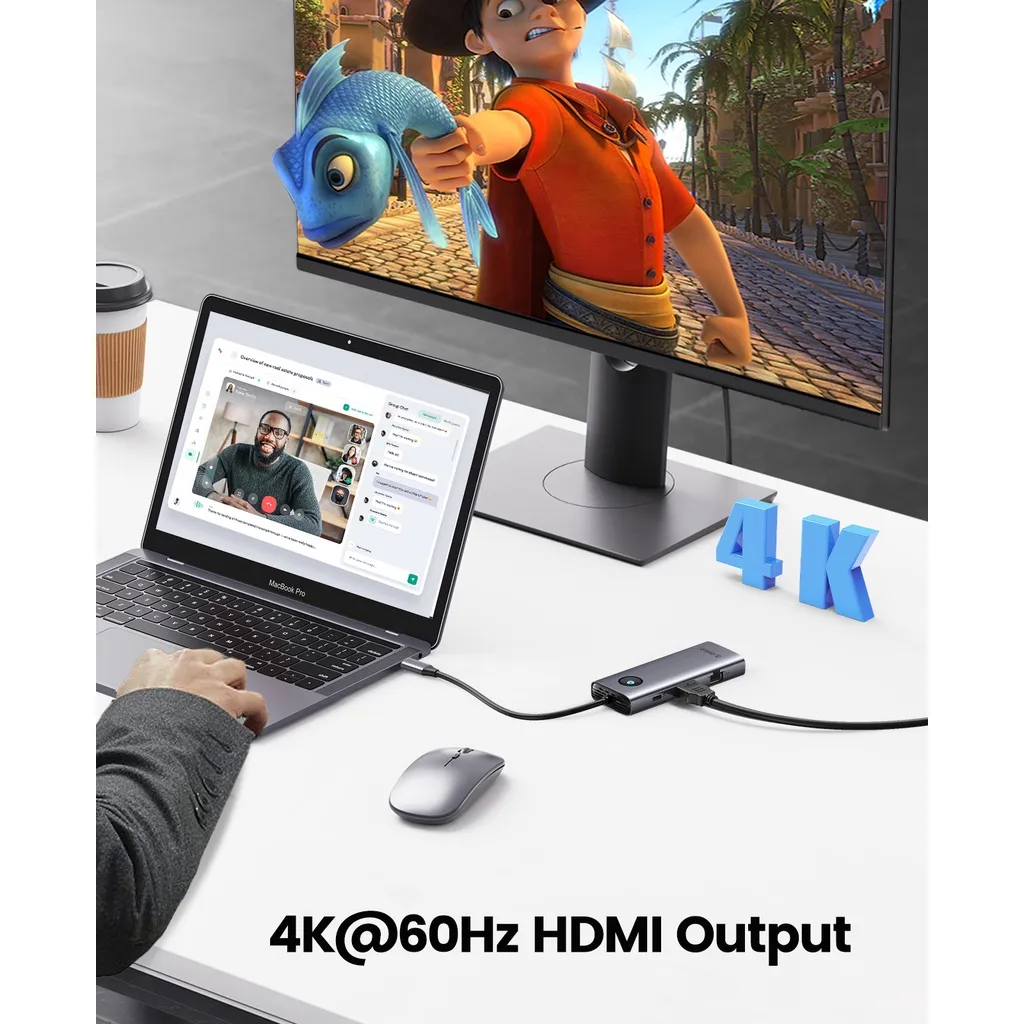 Ảnh Orico USB C HUB Dock Station 4K Type C HDMI RJ45 USB 3.0 Adapter Cho MacBook Pro Air iPad M1 (PW11) 3