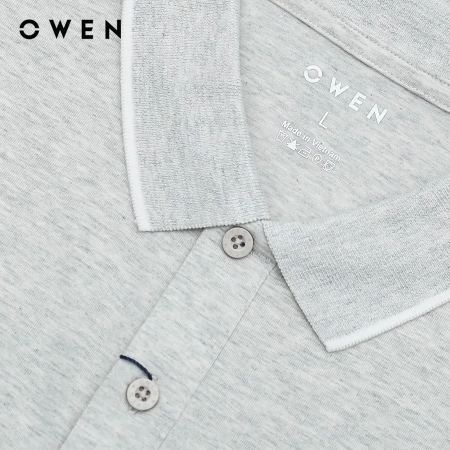 Ảnh OWEN - Áo polo ngắn tay Body Fit APV231387 màu Ghi chất liệu CVC Spandex 1