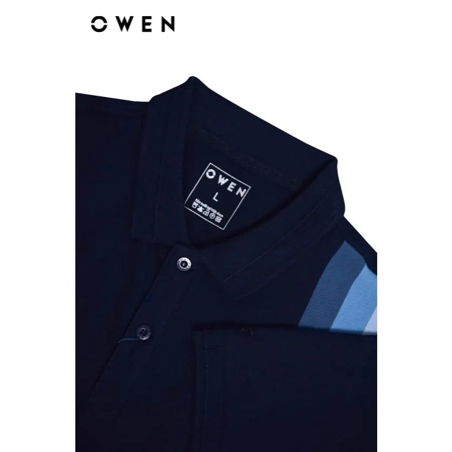 Ảnh OWEN - Áo polo ngắn tay Body Fit APV233208 màu Navy xanh đậm chất liệu CVC Spandex 1