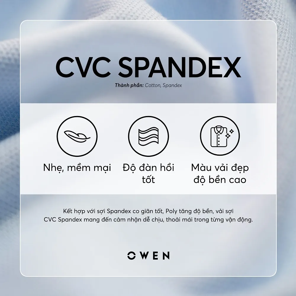 Ảnh OWEN - Áo polo ngắn tay Body Fit APV233208 màu Navy xanh đậm chất liệu CVC Spandex 4