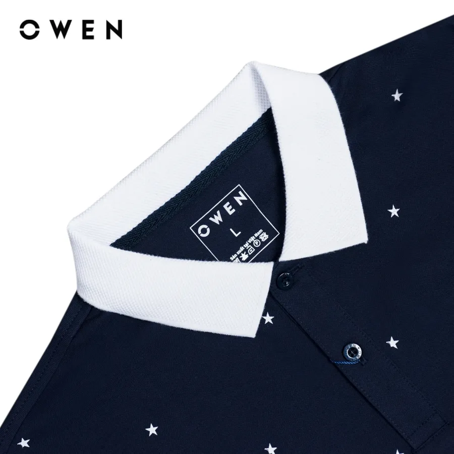Ảnh OWEN - Áo polo ngắn tay Body Fit APV243781 màu Xanh tím than chất liệu CVC Spandex 1