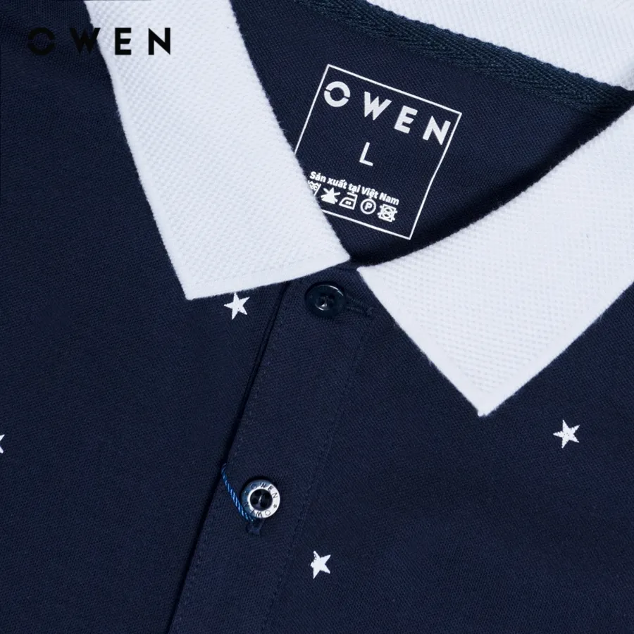 Ảnh OWEN - Áo polo ngắn tay Body Fit APV243781 màu Xanh tím than chất liệu CVC Spandex 3