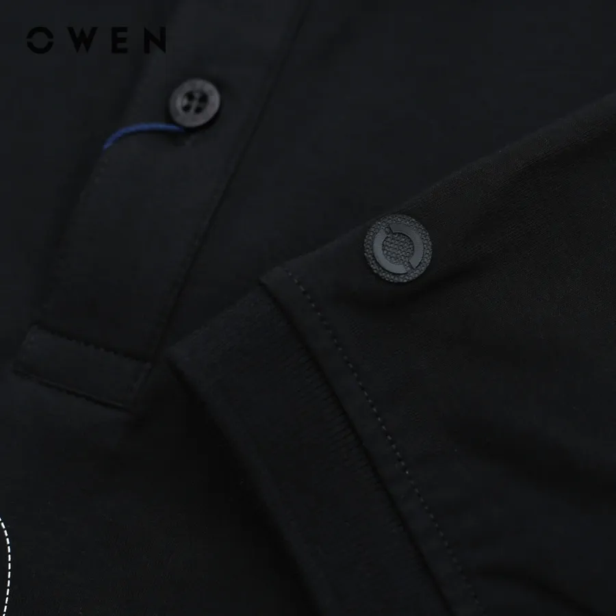 Ảnh OWEN - Áo polo ngắn tay Body Fit APV243795 màu Đen chất liệu CVC Spandex 1