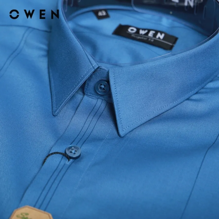 Ảnh OWEN - Áo sơ mi dài tay Regular Fit AR230356D màu Xanh chất liệu Bamboo 1