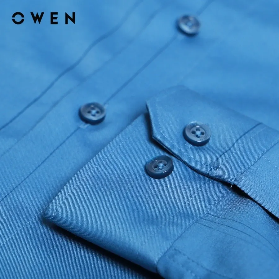 Ảnh OWEN - Áo sơ mi dài tay Regular Fit AR230356D màu Xanh chất liệu Bamboo 2