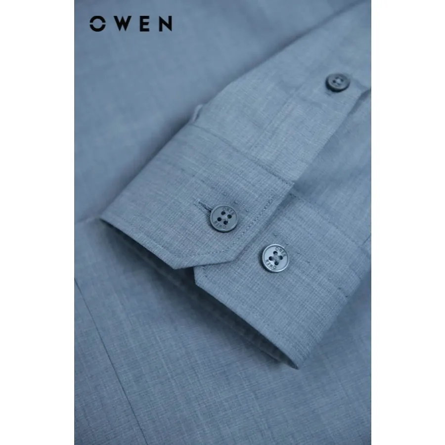 Ảnh OWEN - Áo sơ mi dài tay Regular Fit AR250088DT màu Xanh đậm chất liệu Polyester-Viscose-Spandex 1
