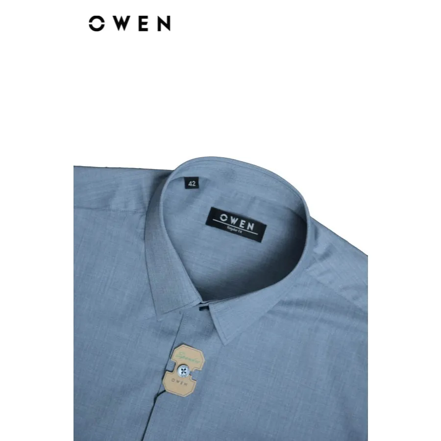 Ảnh OWEN - Áo sơ mi dài tay Regular Fit AR250088DT màu Xanh đậm chất liệu Polyester-Viscose-Spandex 2