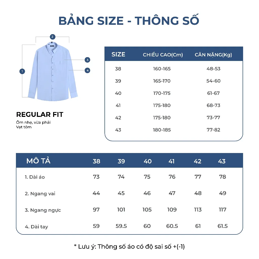 Ảnh OWEN - Áo sơ mi dài tay Regular Fit AR250088DT màu Xanh đậm chất liệu Polyester-Viscose-Spandex 4