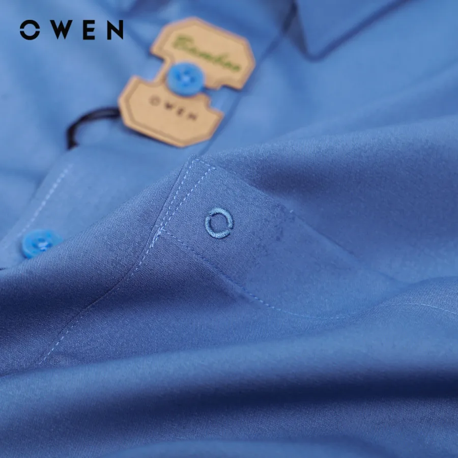 Ảnh OWEN - Áo sơ mi dài tay Regular Fit AR230359DT màu Xanh chất liệu Bamboo 2