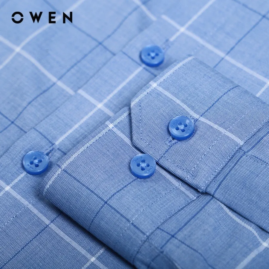 Ảnh OWEN - Áo sơ mi dài tay Regular Fit AR230206DT màu Xanh chất liệu Bamboo 3