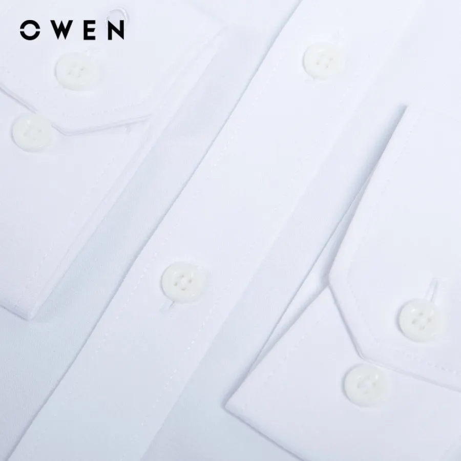 Ảnh OWEN - Áo sơ mi dài tay Slim Fit AS240302D màu Trắng chất liệu Polyester Nano 3