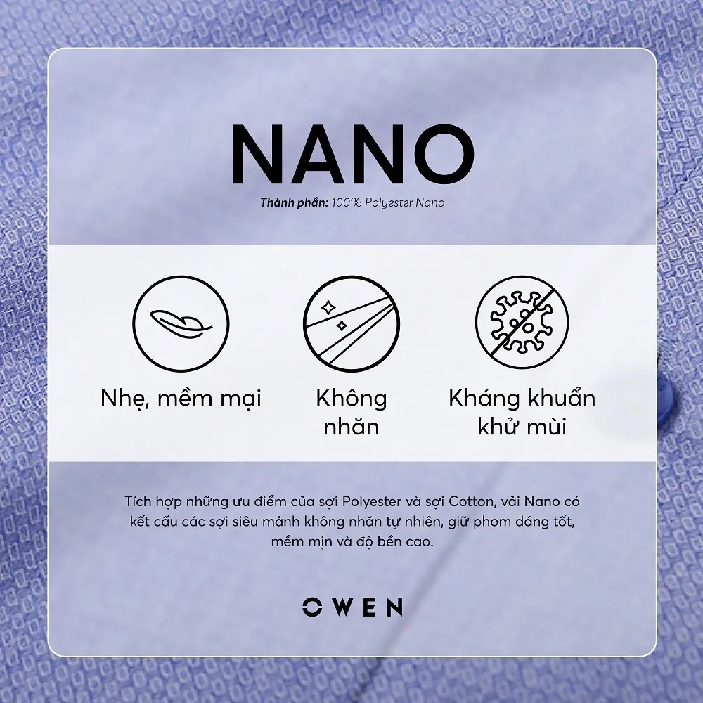 Ảnh OWEN - Áo sơ mi dài tay Slim Fit AS240302D màu Trắng chất liệu Polyester Nano 4