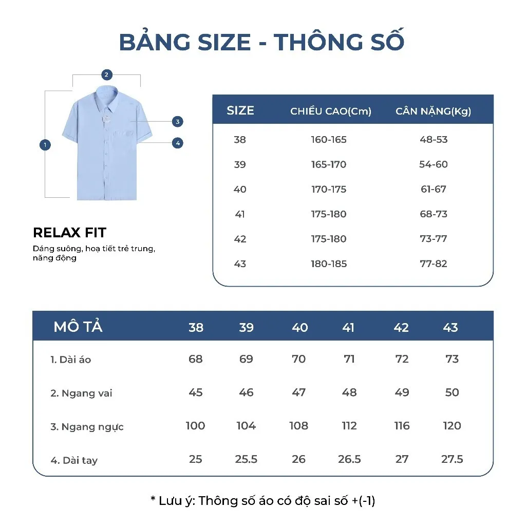 Ảnh OWEN - Áo sơ mi ngắn tay Relax Fit AE230068N màu Navy chất liệu Viscose 4