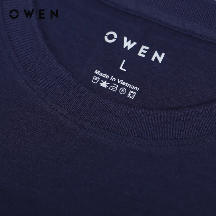 Ảnh OWEN - Áo thun nam Tshirt Body Fit TSN232723 màu Navy chất liệu Cotton Modal 1