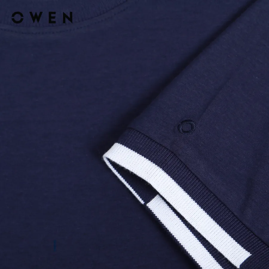 Ảnh OWEN - Áo thun nam Tshirt Body Fit TSN232723 màu Navy chất liệu Cotton Modal 2