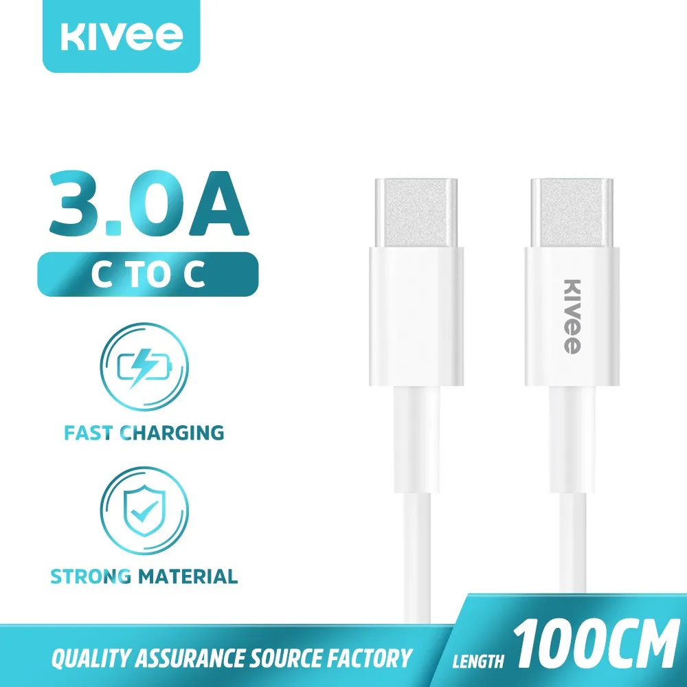 Ảnh 【PD 60W】Cáp sạc nhanh 2 đầu Type C KIVEE CT209 3.0A PD 60W Type C to Type C Samsung Galaxy S10 S9 Xiaomi Redmi Plus 1