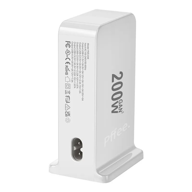 Ảnh Pffee Cốc Sạc Nhanh 6 Cổng usb c gan 3 100w 30w 200w Cho Điện Thoại / Máy Tính Bảng / laptop 4