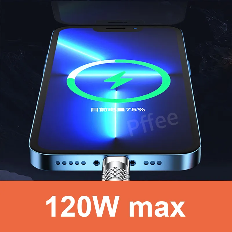 Ảnh Pffee Dây Cáp Sạc Nhanh USB Loại C 3 Trong 1 6A 120W 2