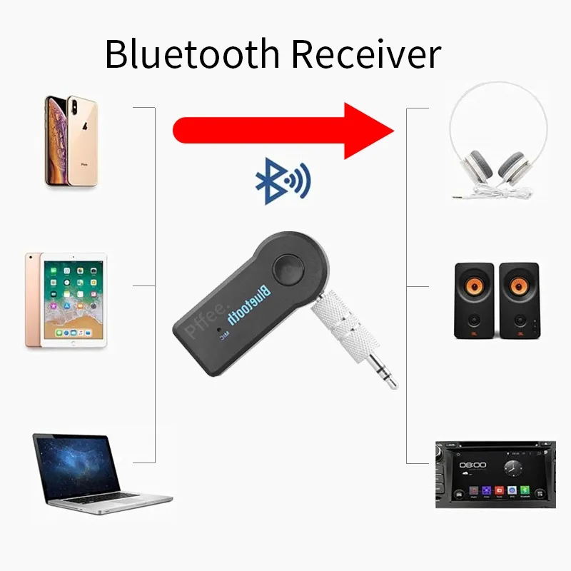 Ảnh Pffee Thiết Bị Nhận Tín Hiệu Âm Thanh bluetooth Không Dây jack Cắm 3.5mm Cho Điện Thoại / Loa Xe Hơi 1