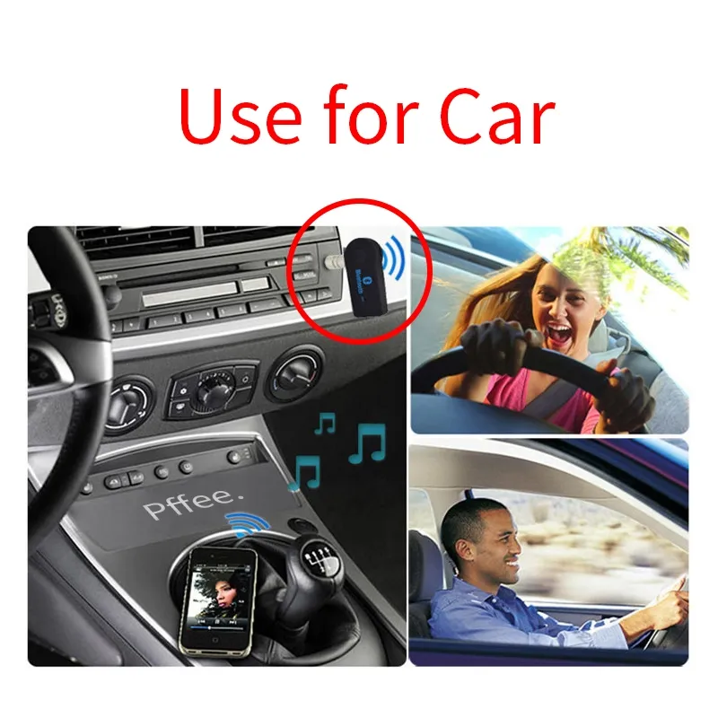 Ảnh Pffee Thiết Bị Nhận Tín Hiệu Âm Thanh bluetooth Không Dây jack Cắm 3.5mm Cho Điện Thoại / Loa Xe Hơi 2