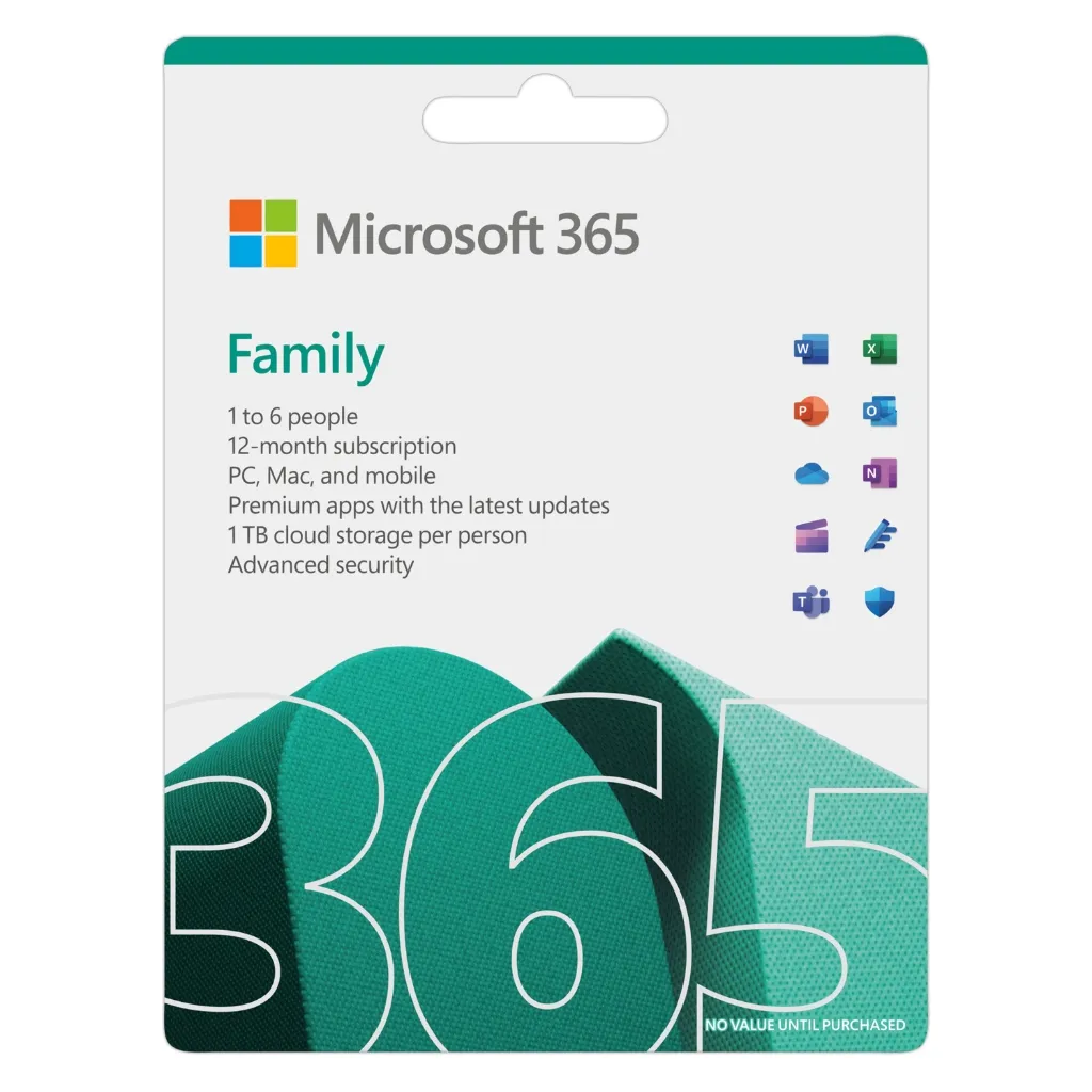 Đánh giá Microsoft 365 FAMILY 12 tháng | 6 người, 5 thiết bị/người