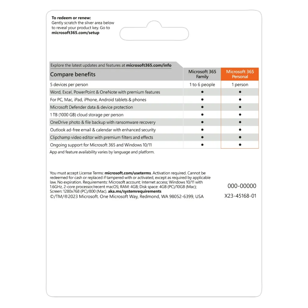 Ảnh Phần mềm Microsoft 365 Personal | 12 tháng | Dành cho 1 người| 5 thiết bị/người | Trọn bộ ứng dụng Office | 1TB lưu trữ 3
