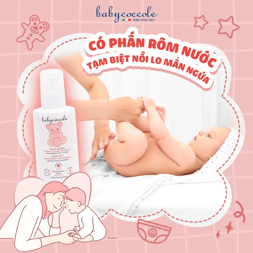 Ảnh Phấn rôm Babycoccole 0M+ cho bé an toàn cho trẻ sơ sinh dạng nước chiết xuất tinh bột bắp 125ml 1