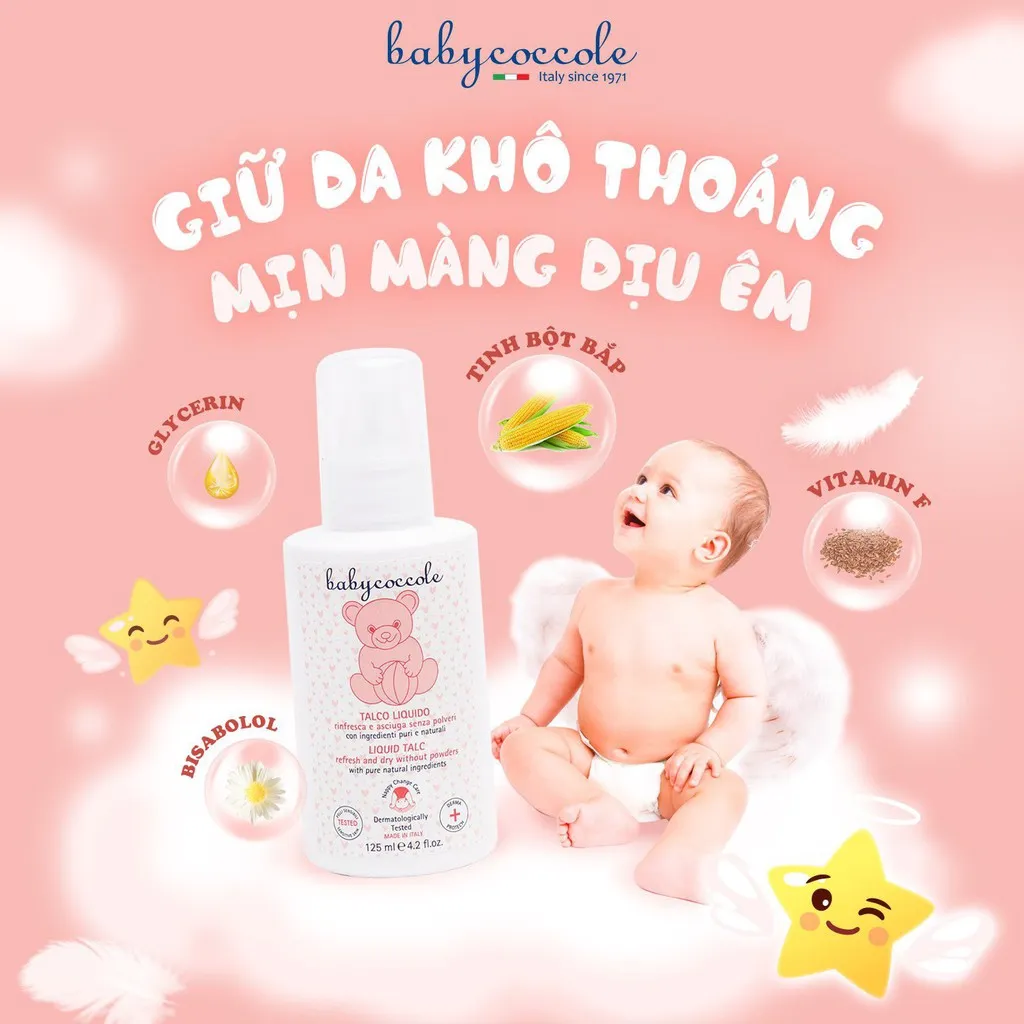 Ảnh Phấn rôm Babycoccole 0M+ cho bé an toàn cho trẻ sơ sinh dạng nước chiết xuất tinh bột bắp 125ml 3